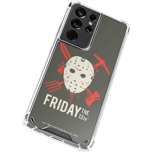 Warner Bros Friday the 13th Jason Voorhees Mask Galaxy S21 Ultra 5G Clear Case